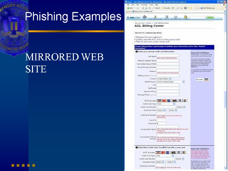 Phishing Examples MIRRORED WEB SITE